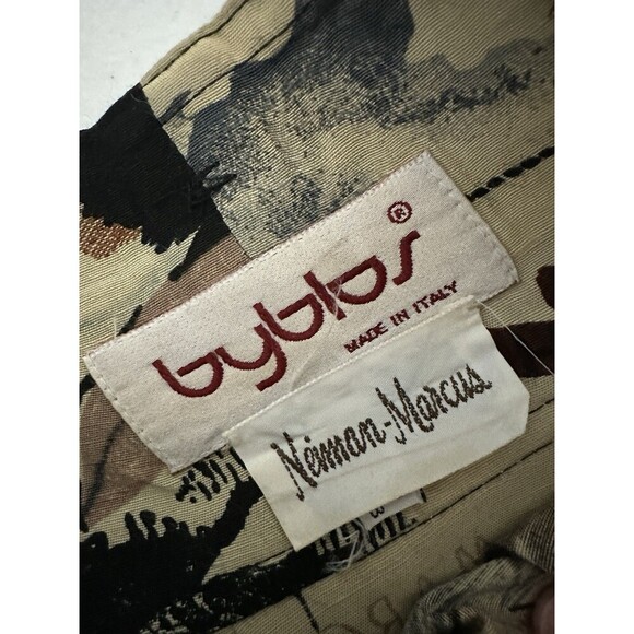 Byblos Maxi Skirt Size M Casablanca Theme Pleated Linen Button Front Waist 30” - Picture 10 of 11